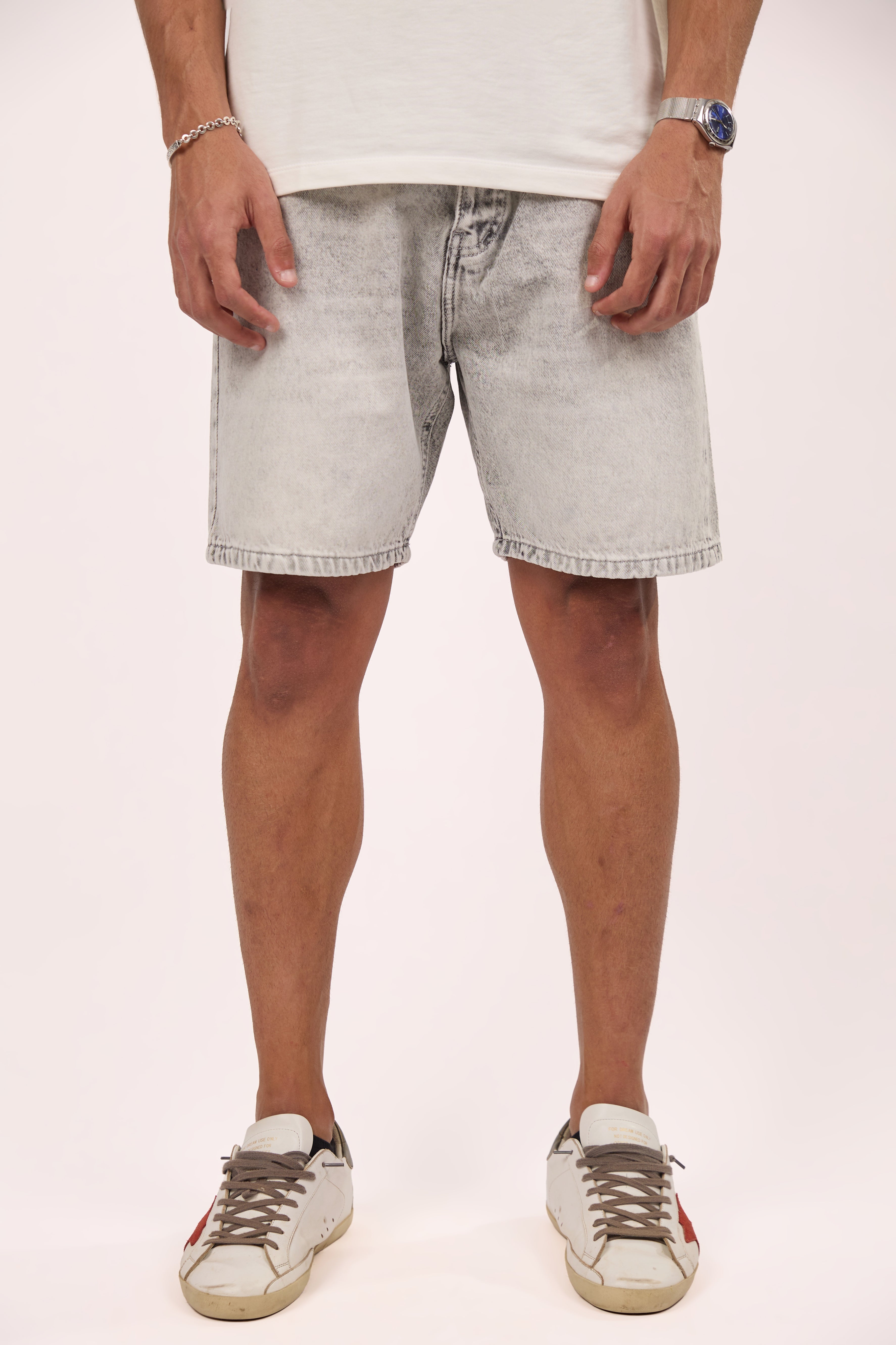 Regular Fit Denim short Grey