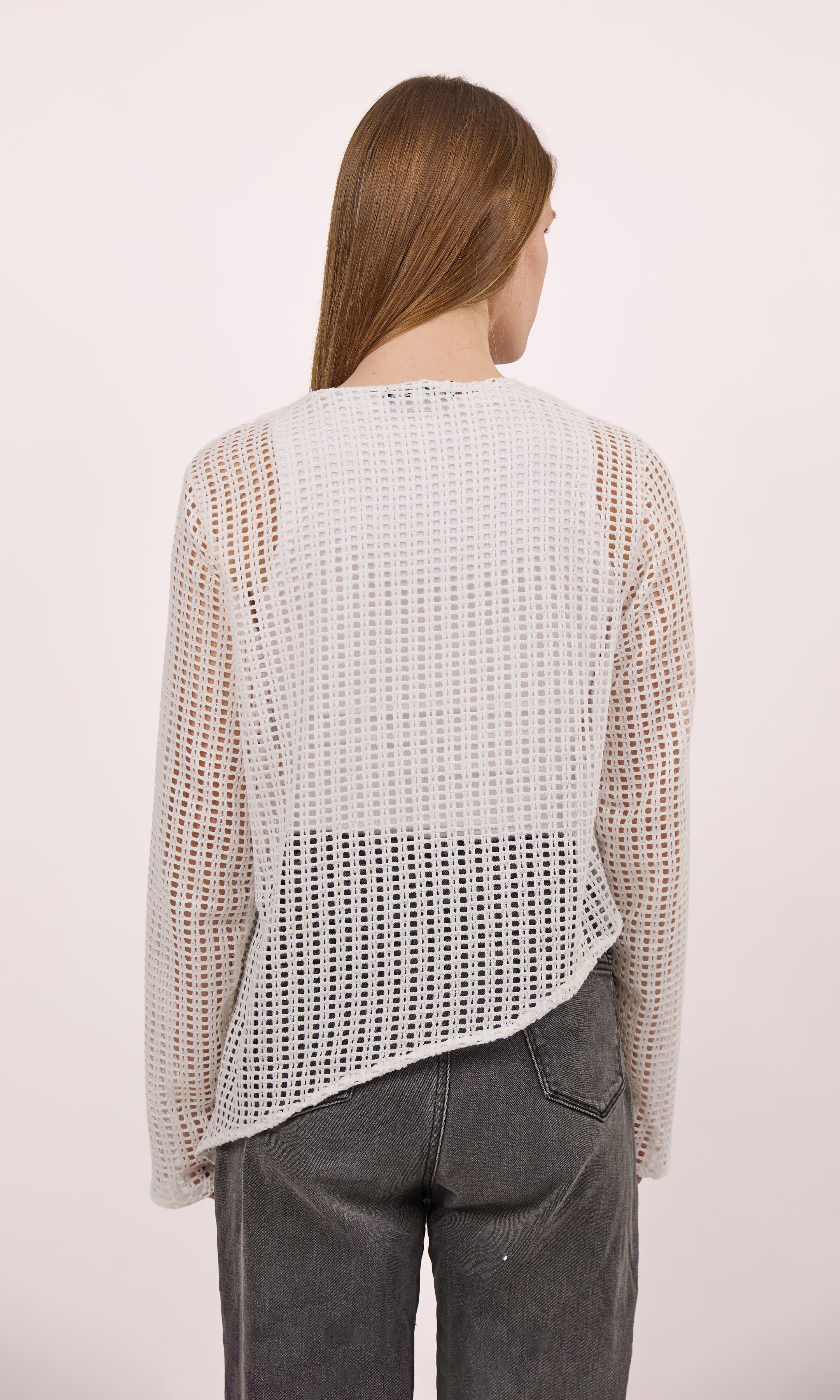 White Asymmetrical knit shirt