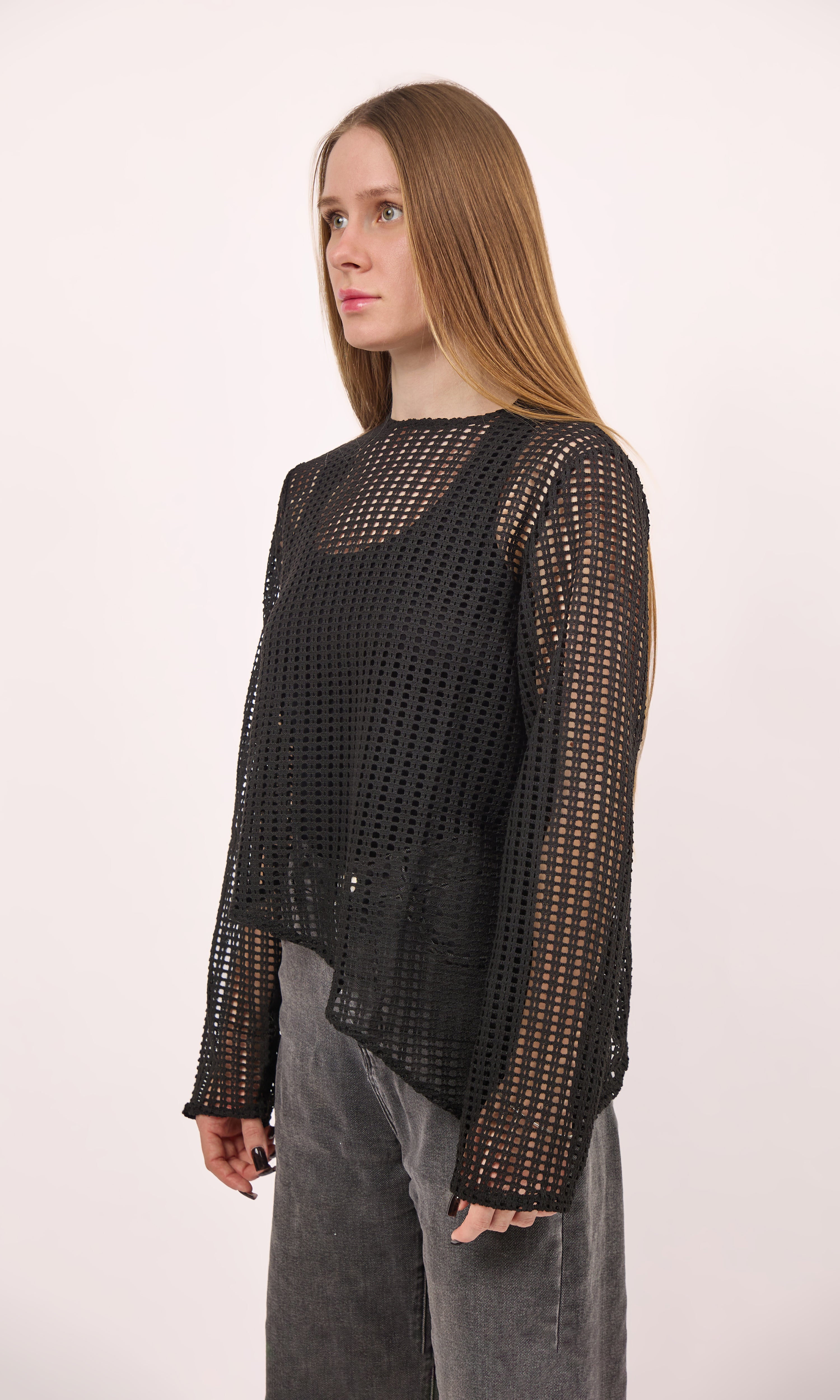 Black Asymmetrical knit shirt