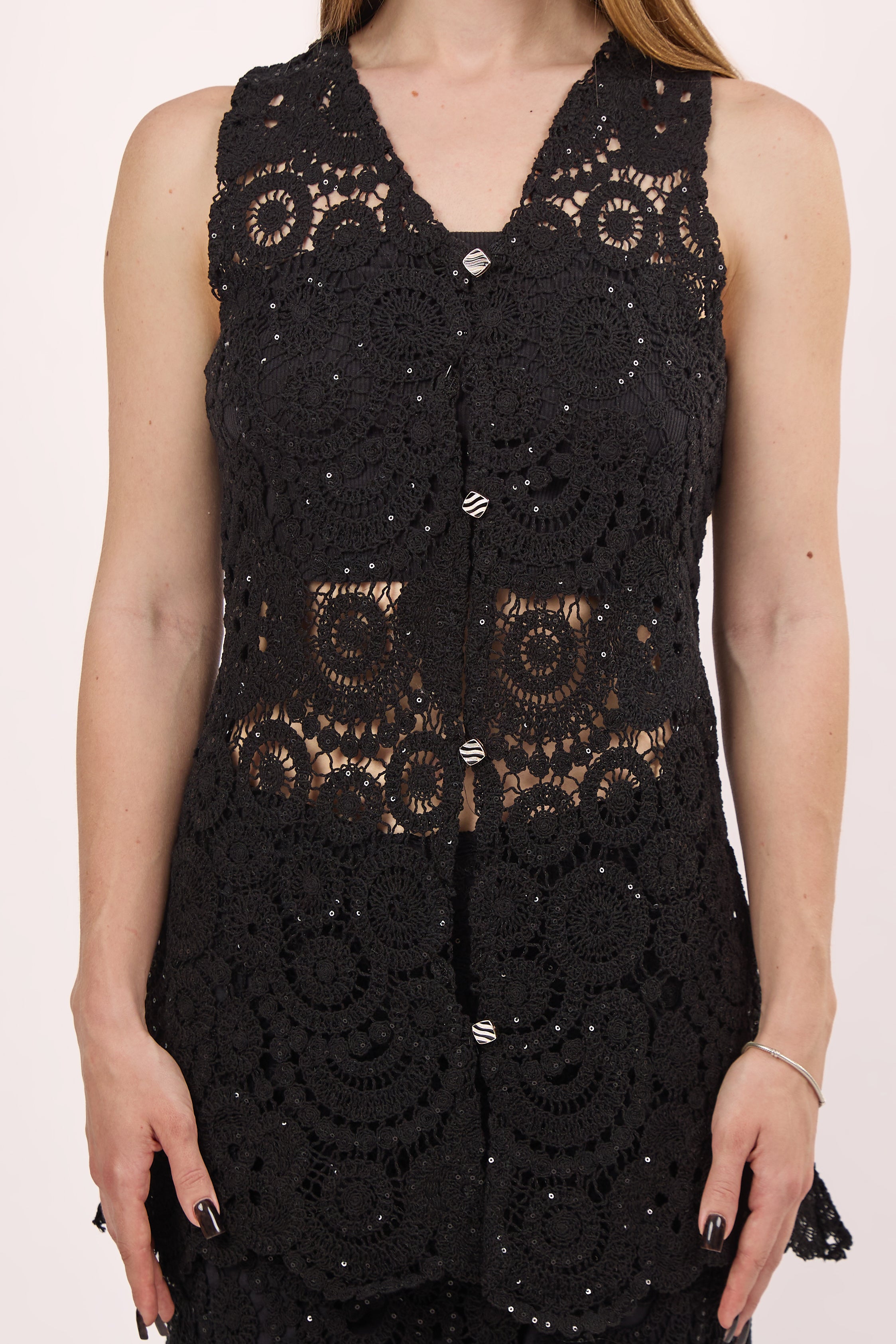 Black Crochet set