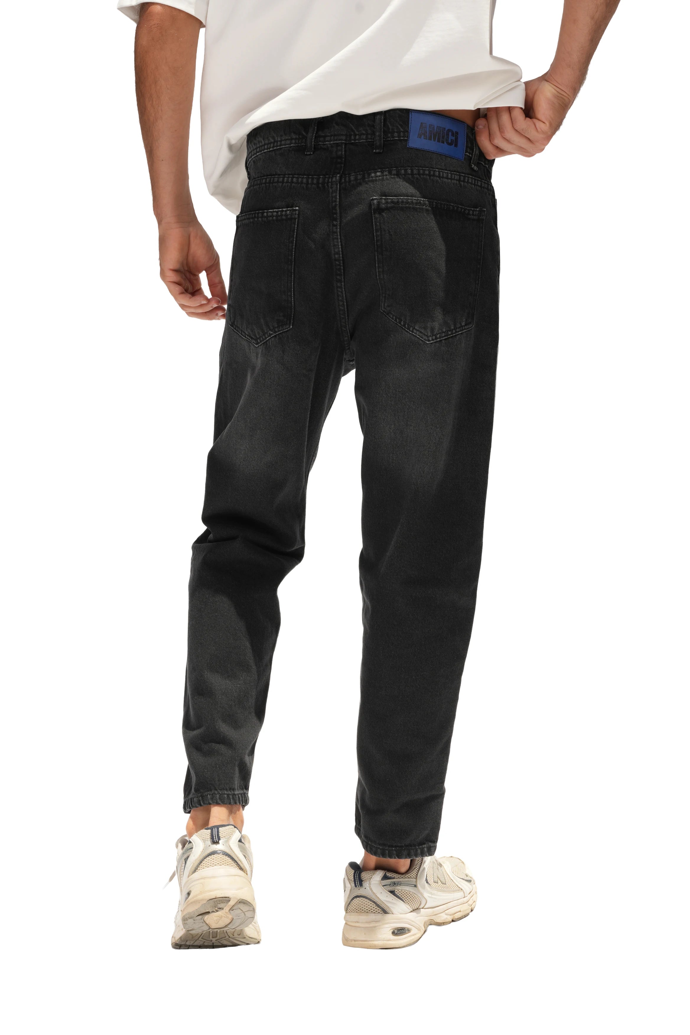 Cropped Fit Jeans Black