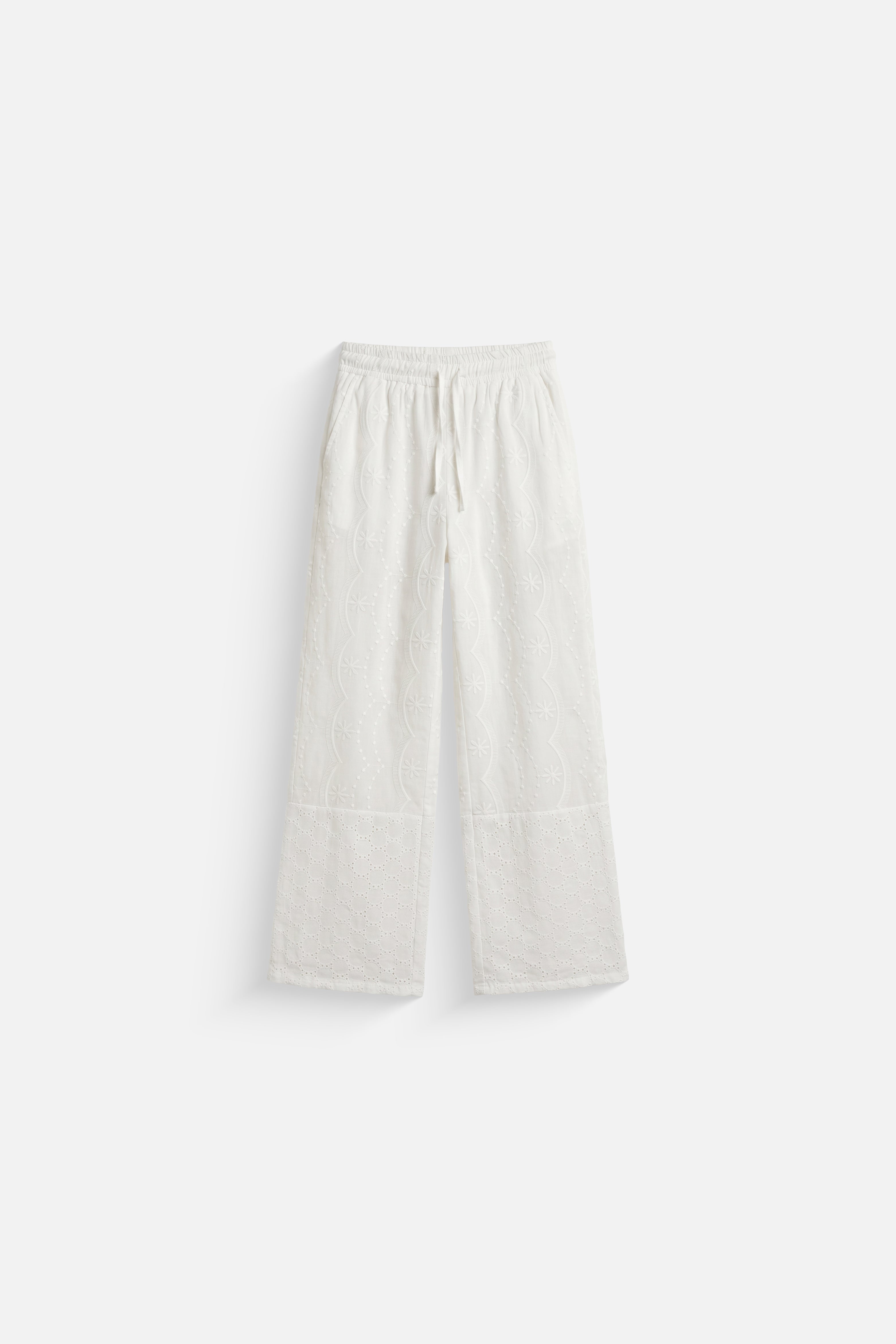 Embroidered white pants