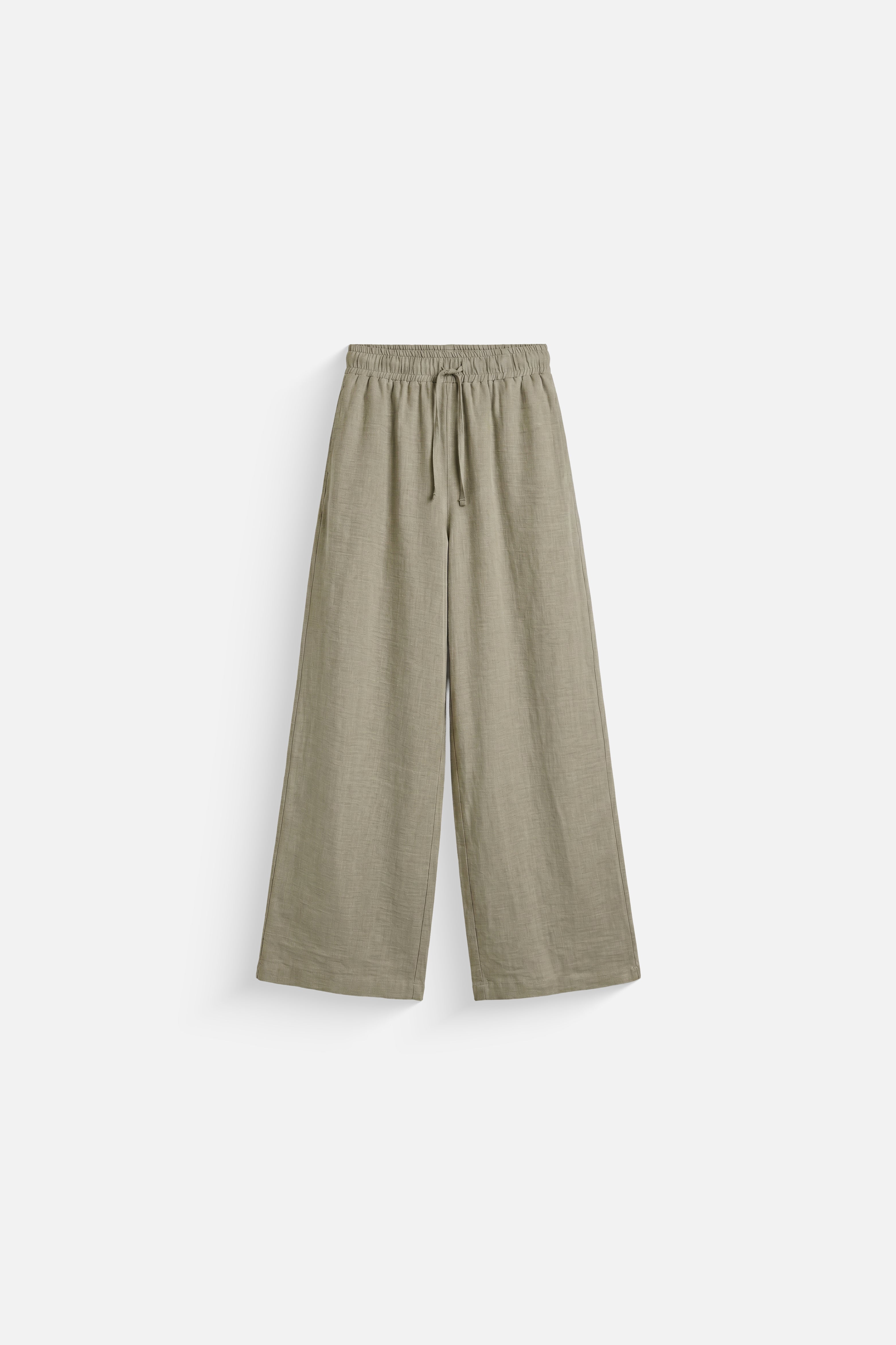 Linen blend pants in olive