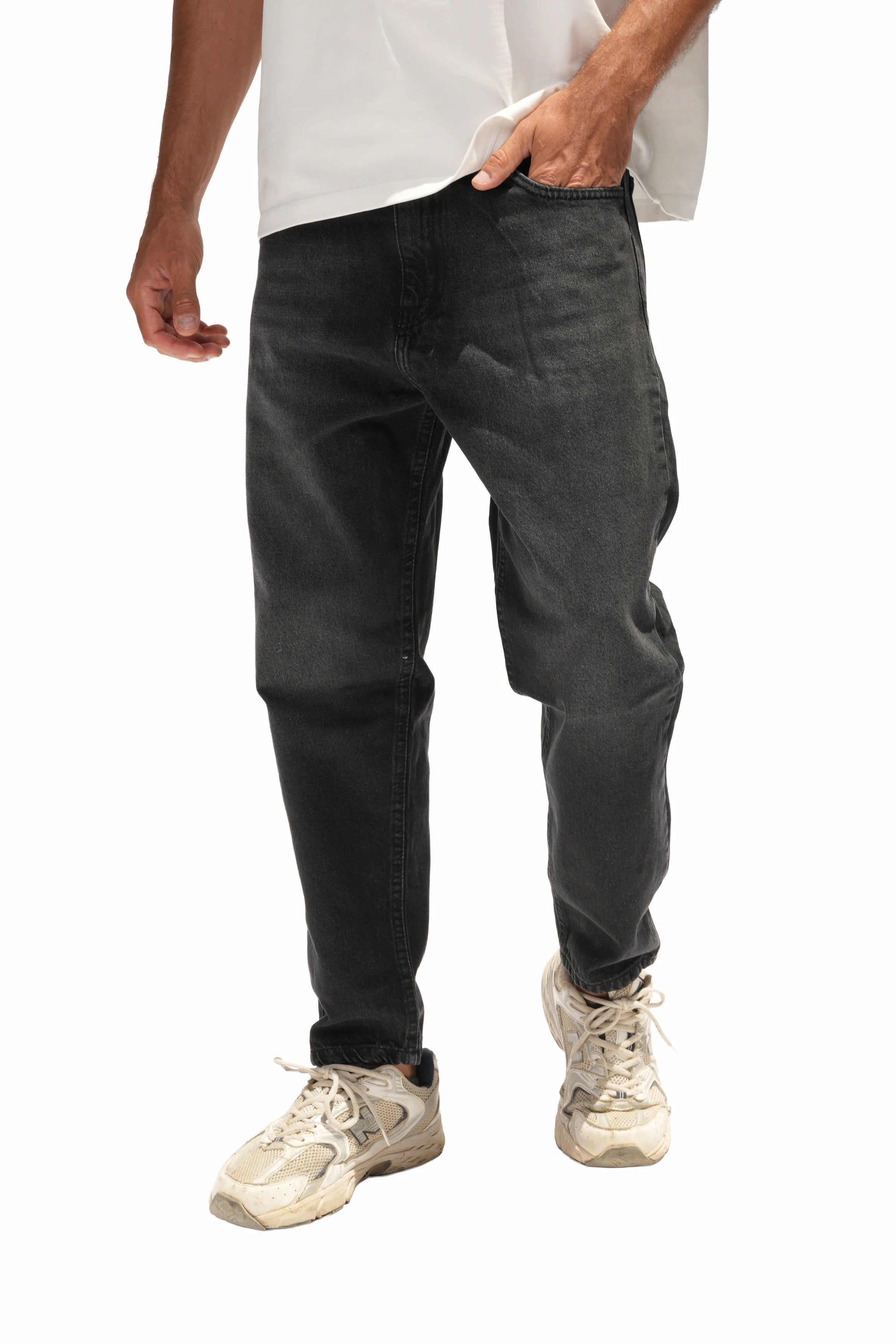 Cropped Fit Jeans Black