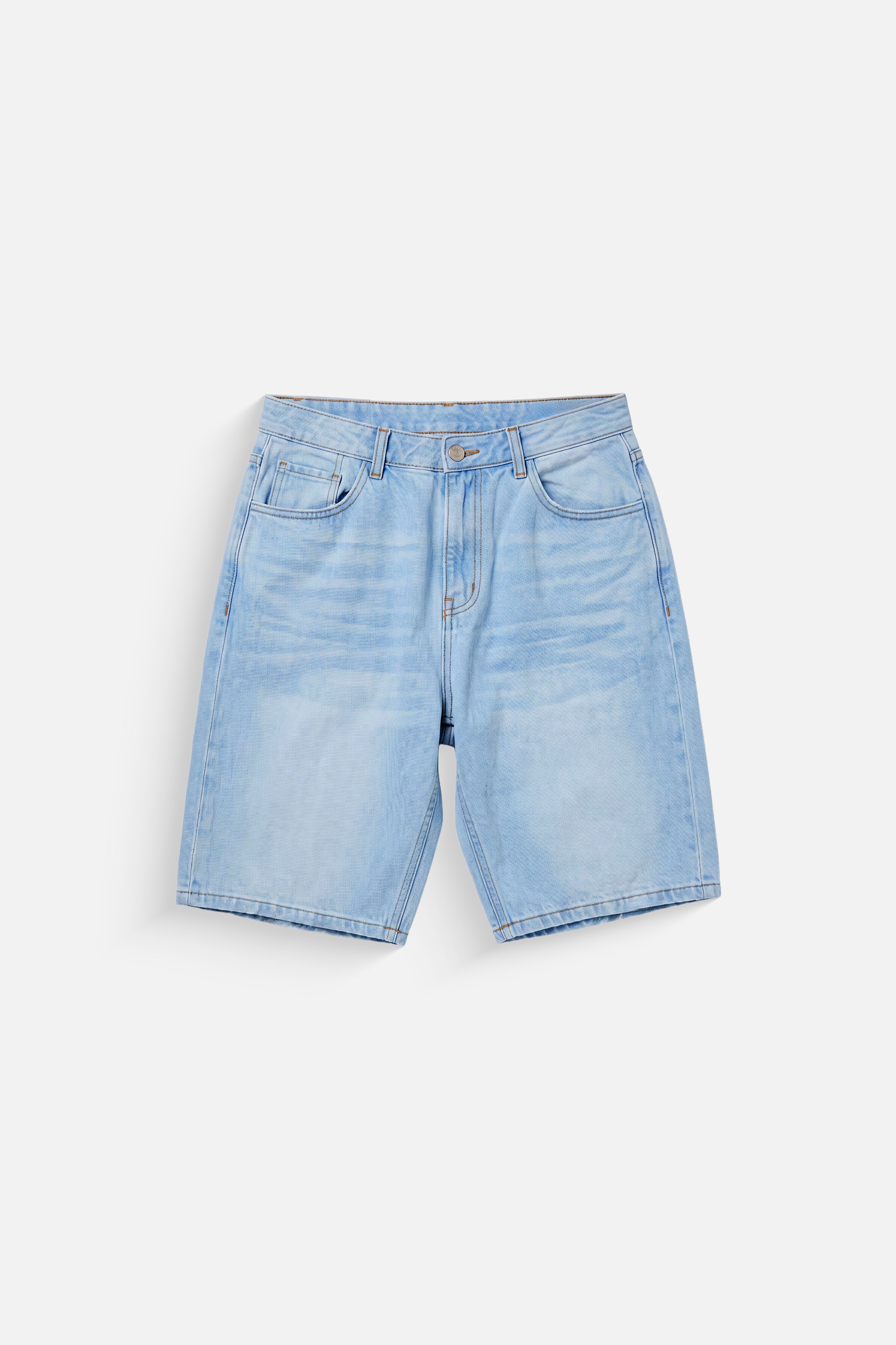 Straight fit denim short Light Blue
