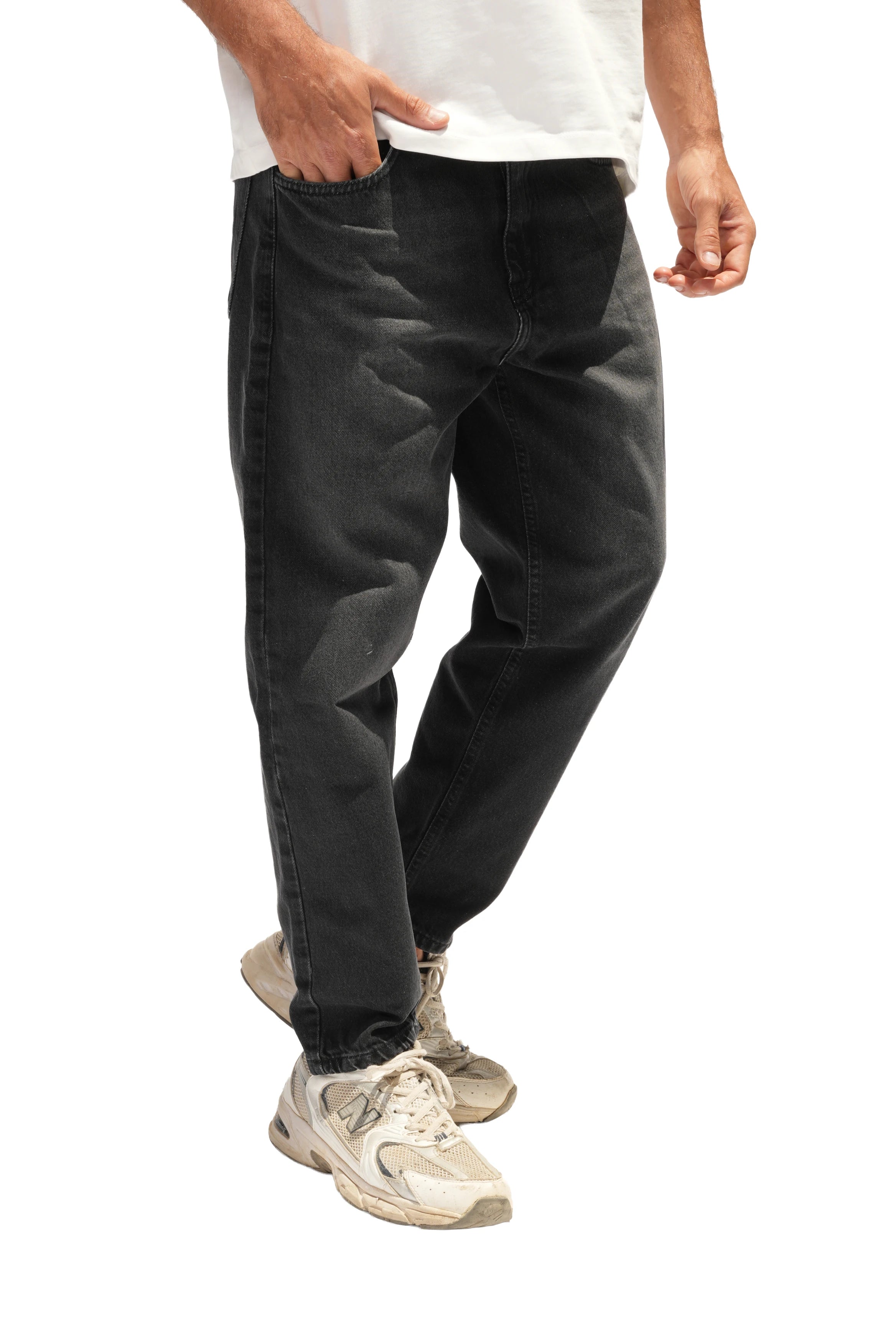 Cropped Fit Jeans Black