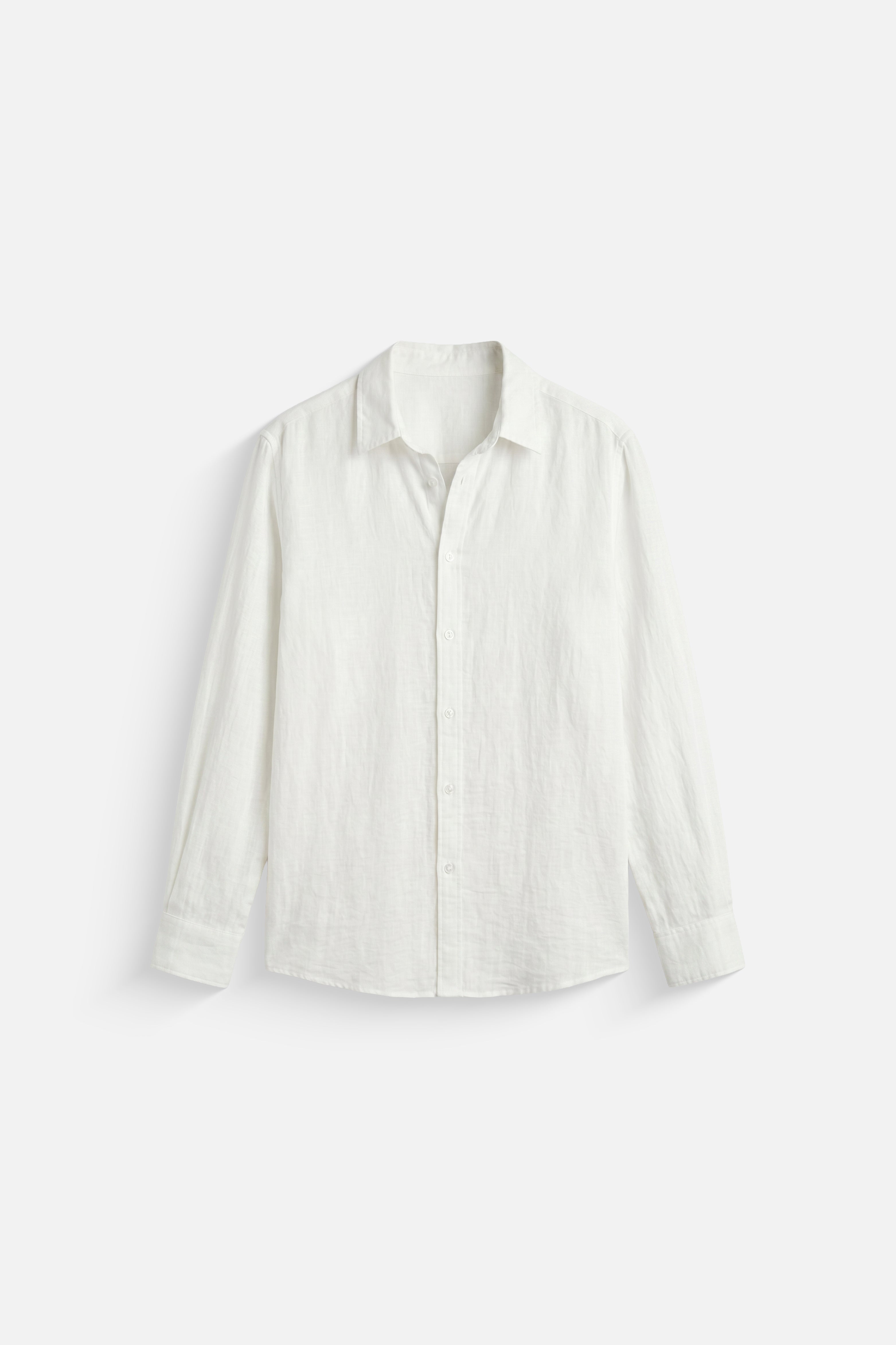 White Blended linen shirt