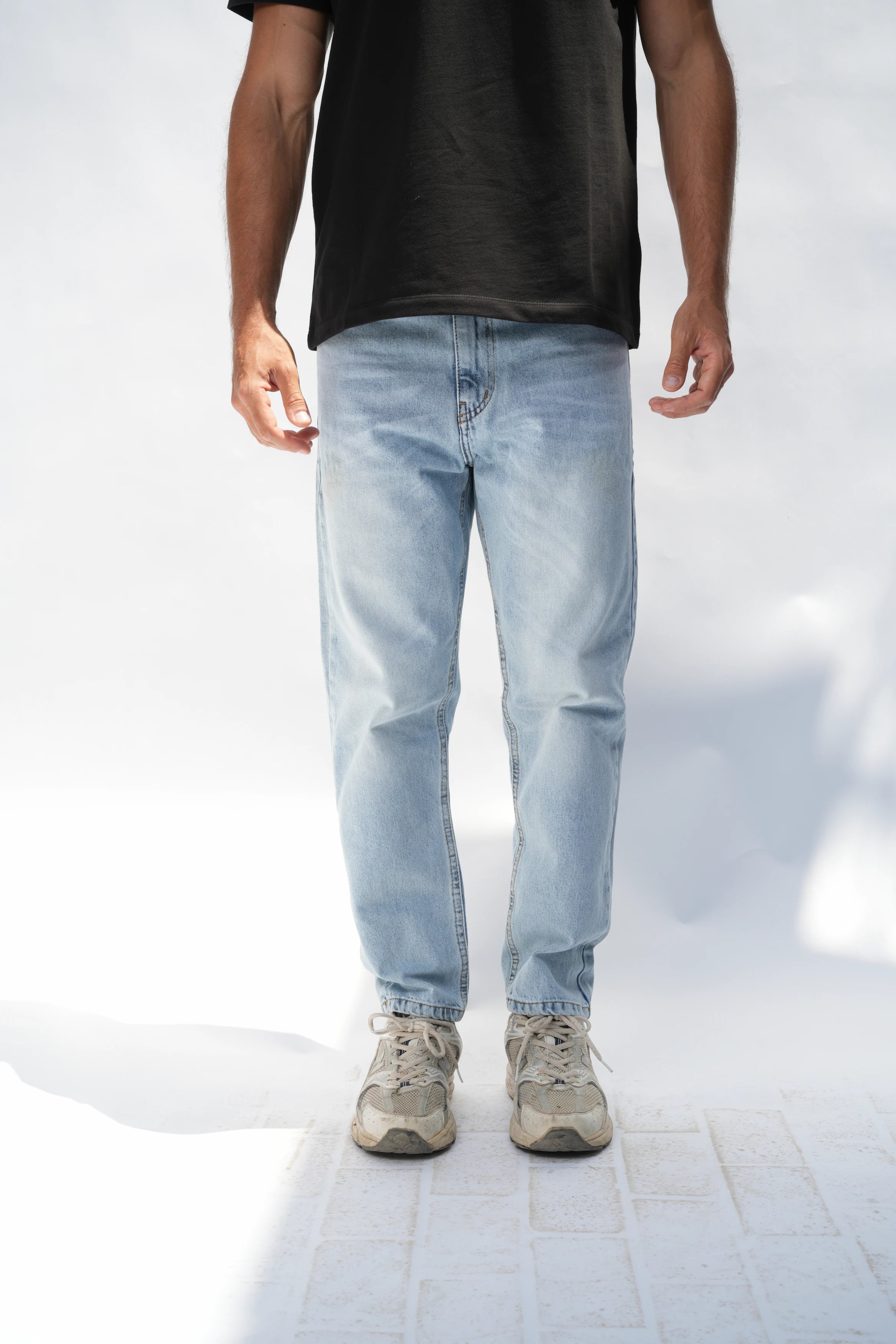 Cropped Fit Jeans Light Blue