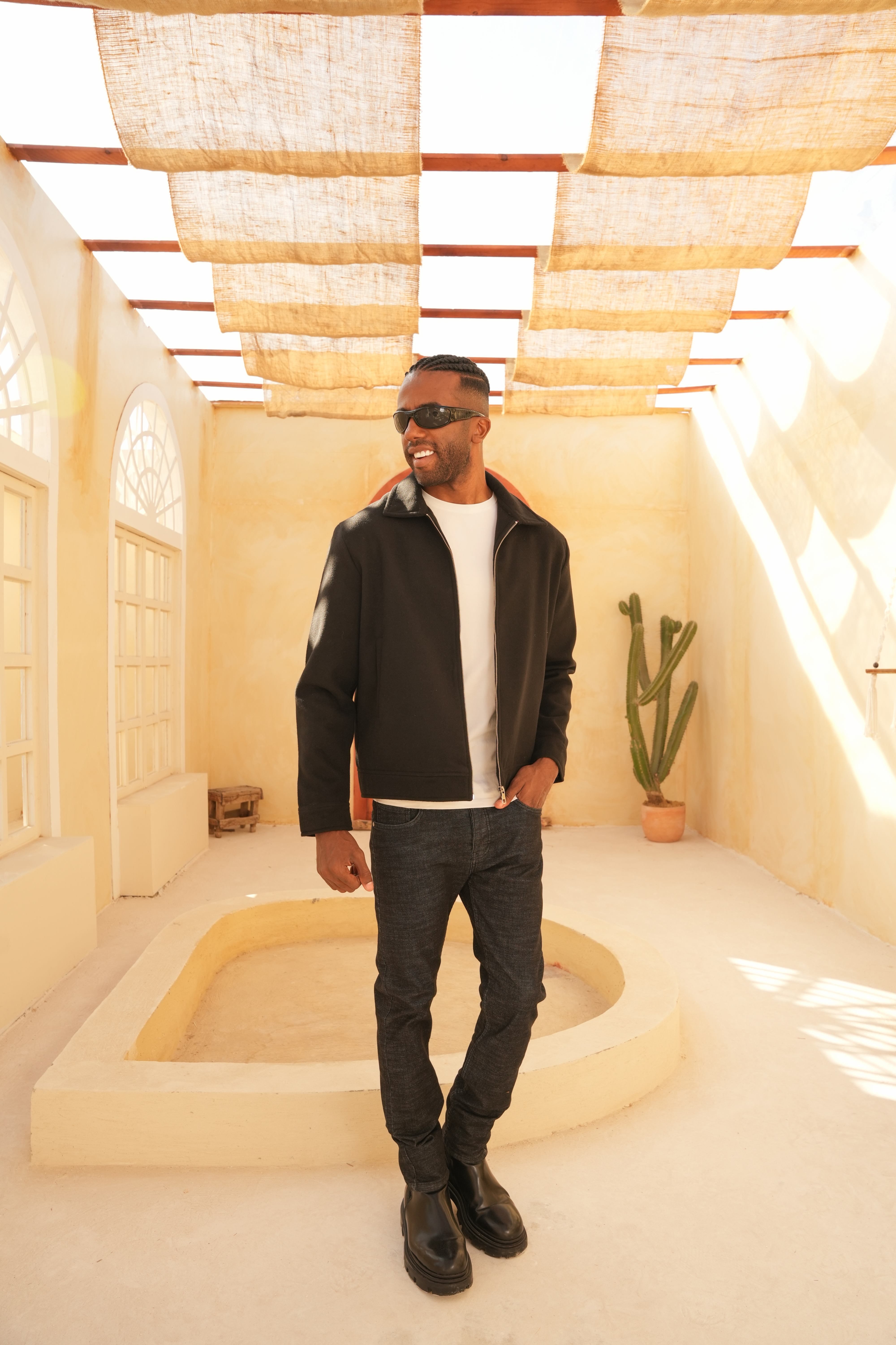 Zip-up Wool Jacket Black