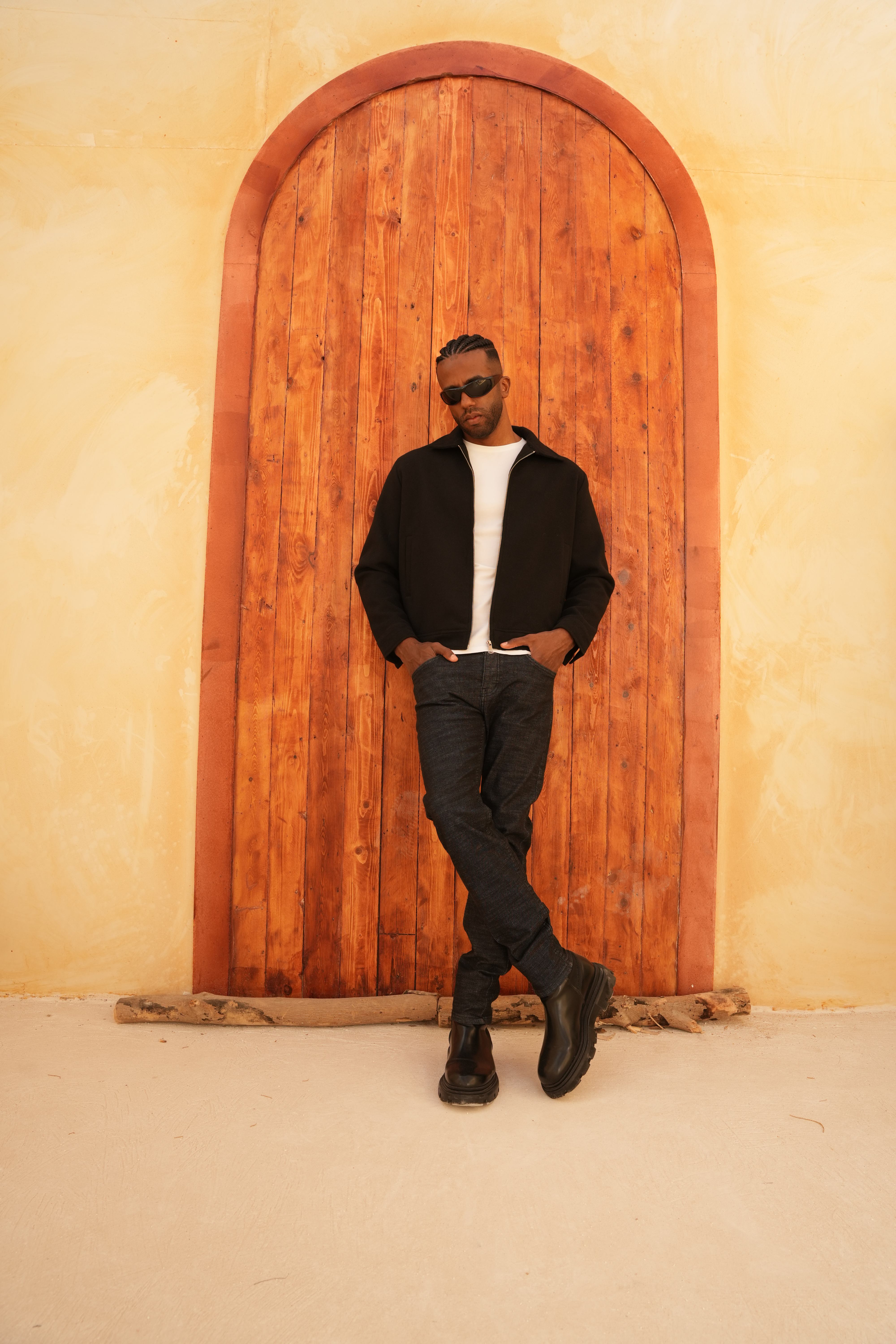 Zip-up Wool Jacket Black