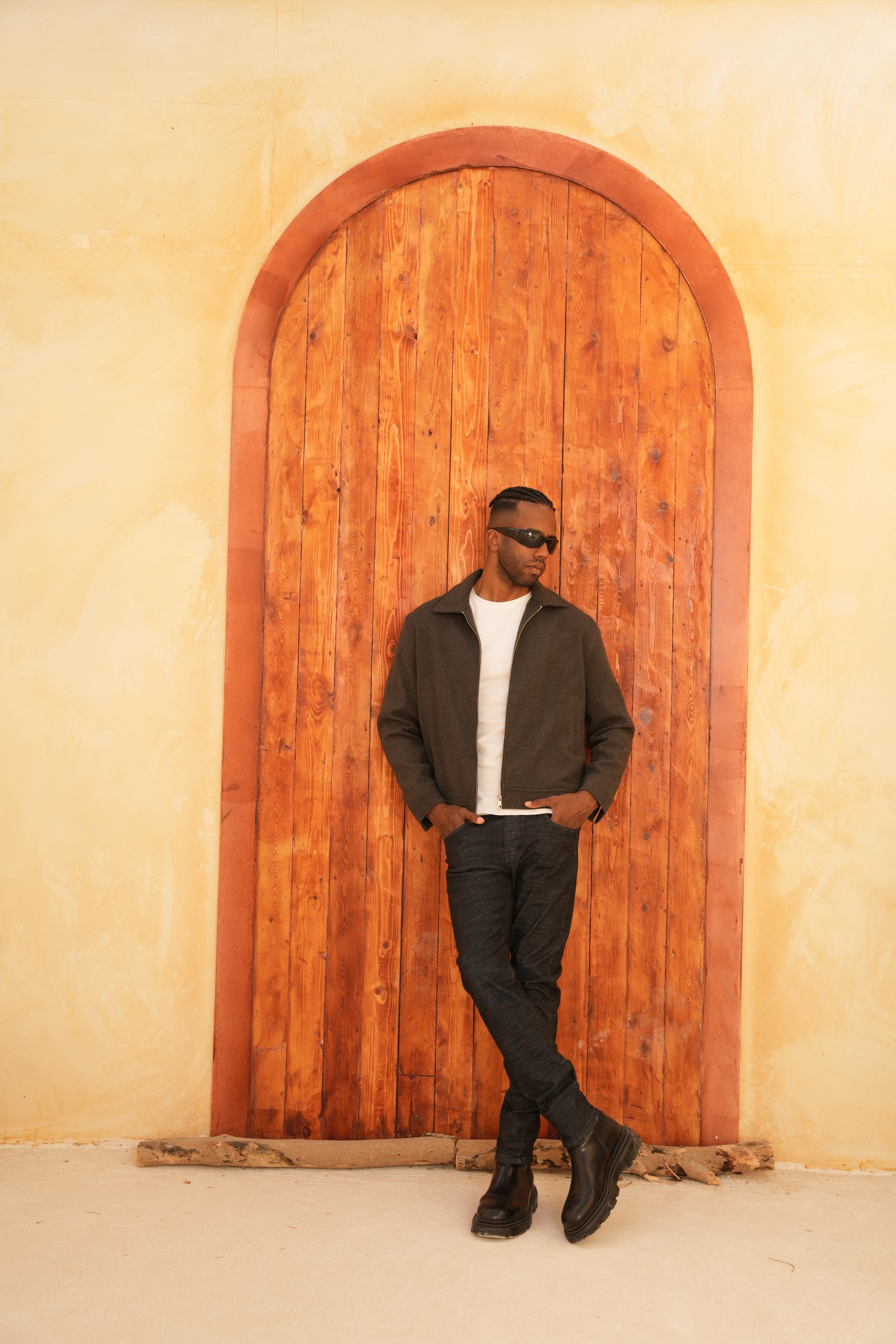 Zip-up Wool Jacket Charcoal