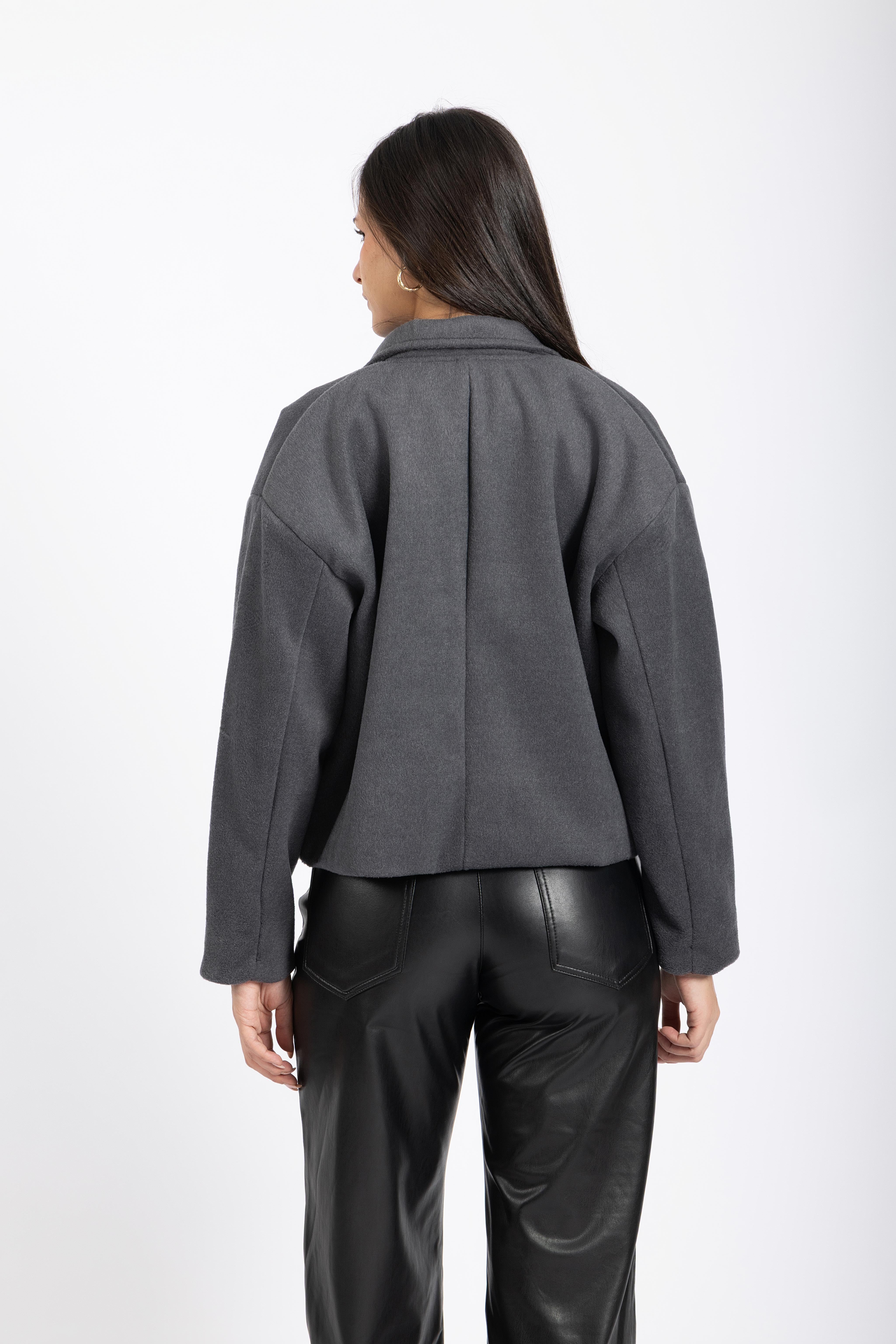 Women Wool Jacket Charcoal
