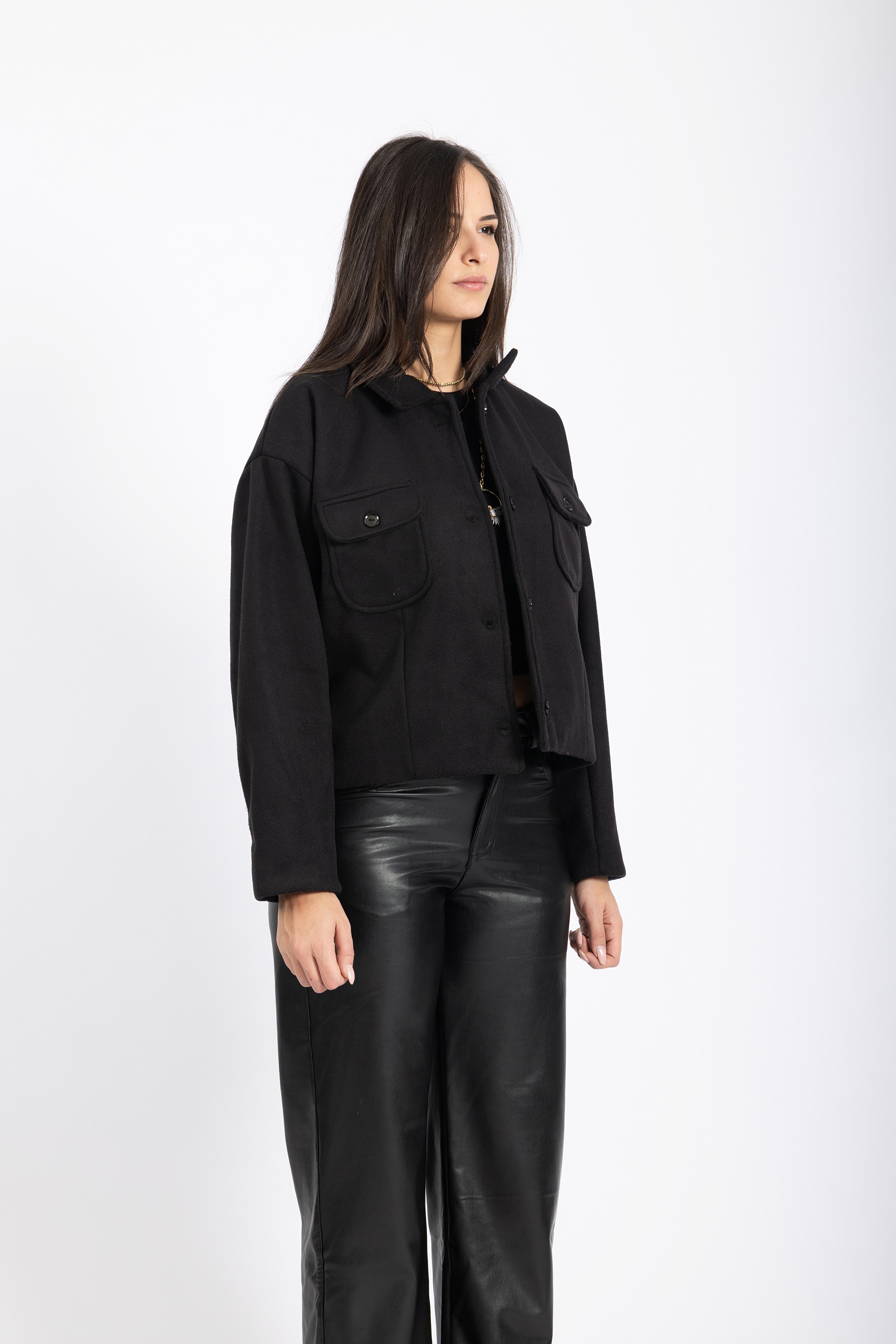 Women Wool Jacket Black