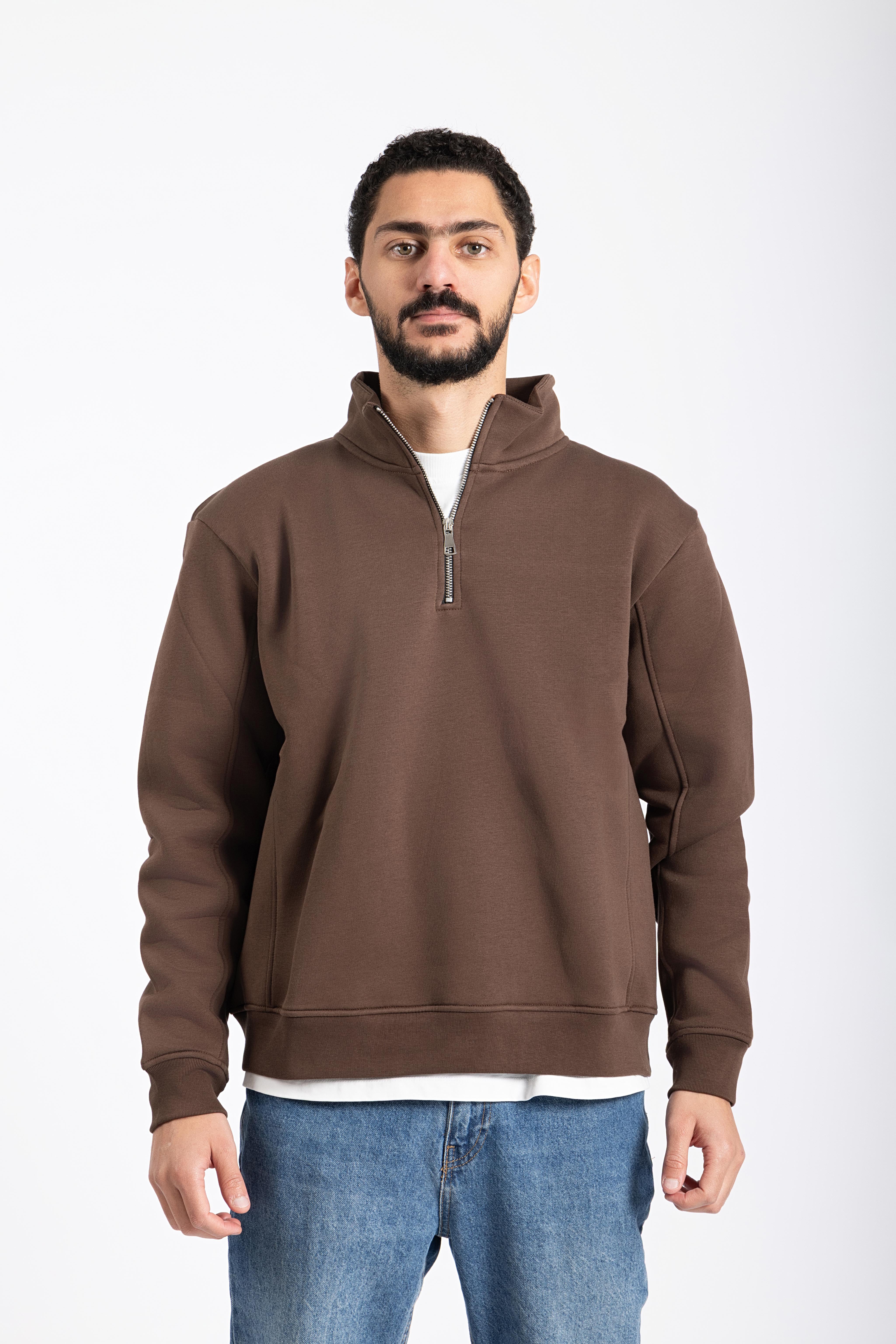 Brown Quarter-zip