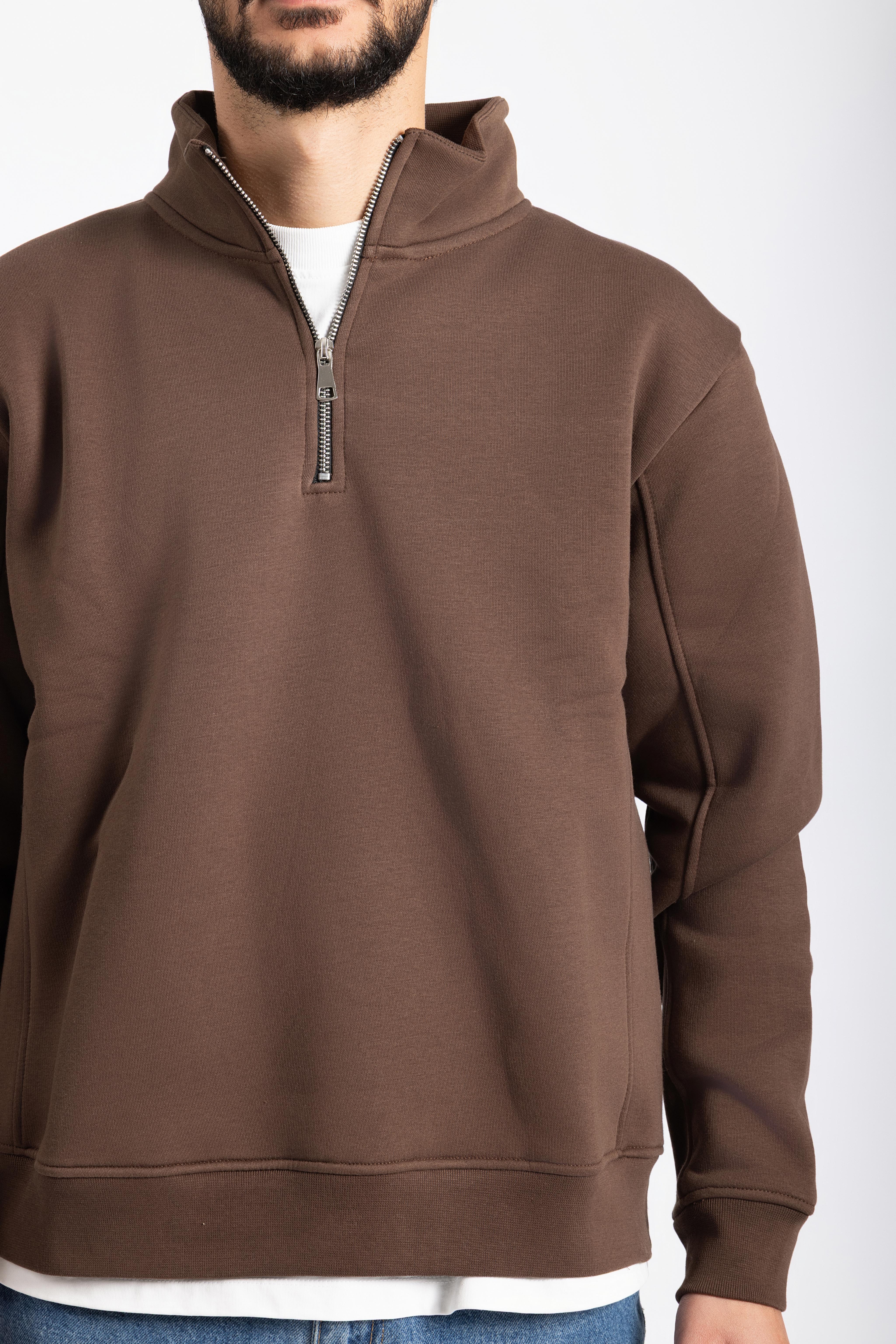 Brown Quarter-zip