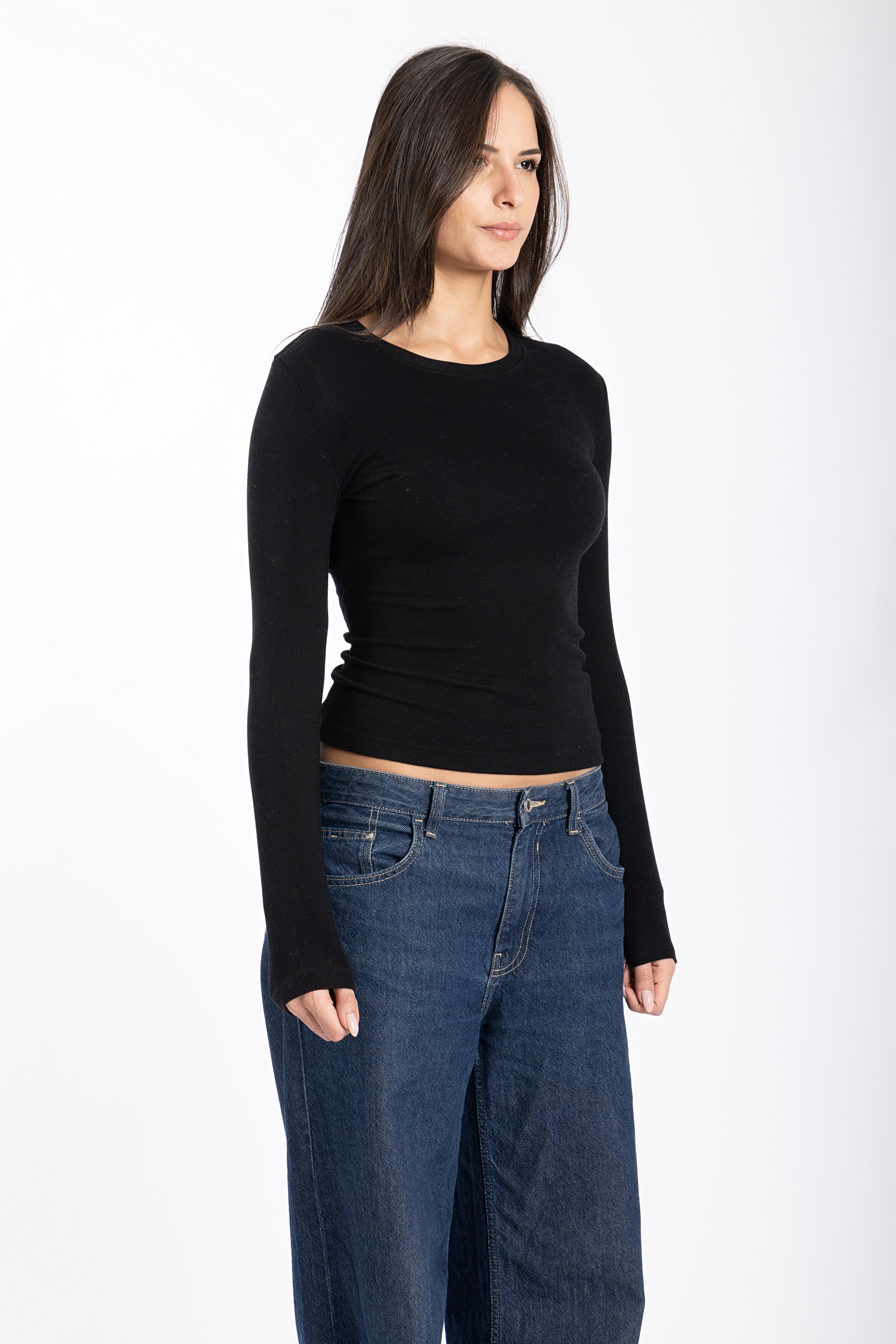 Black long sleeve top