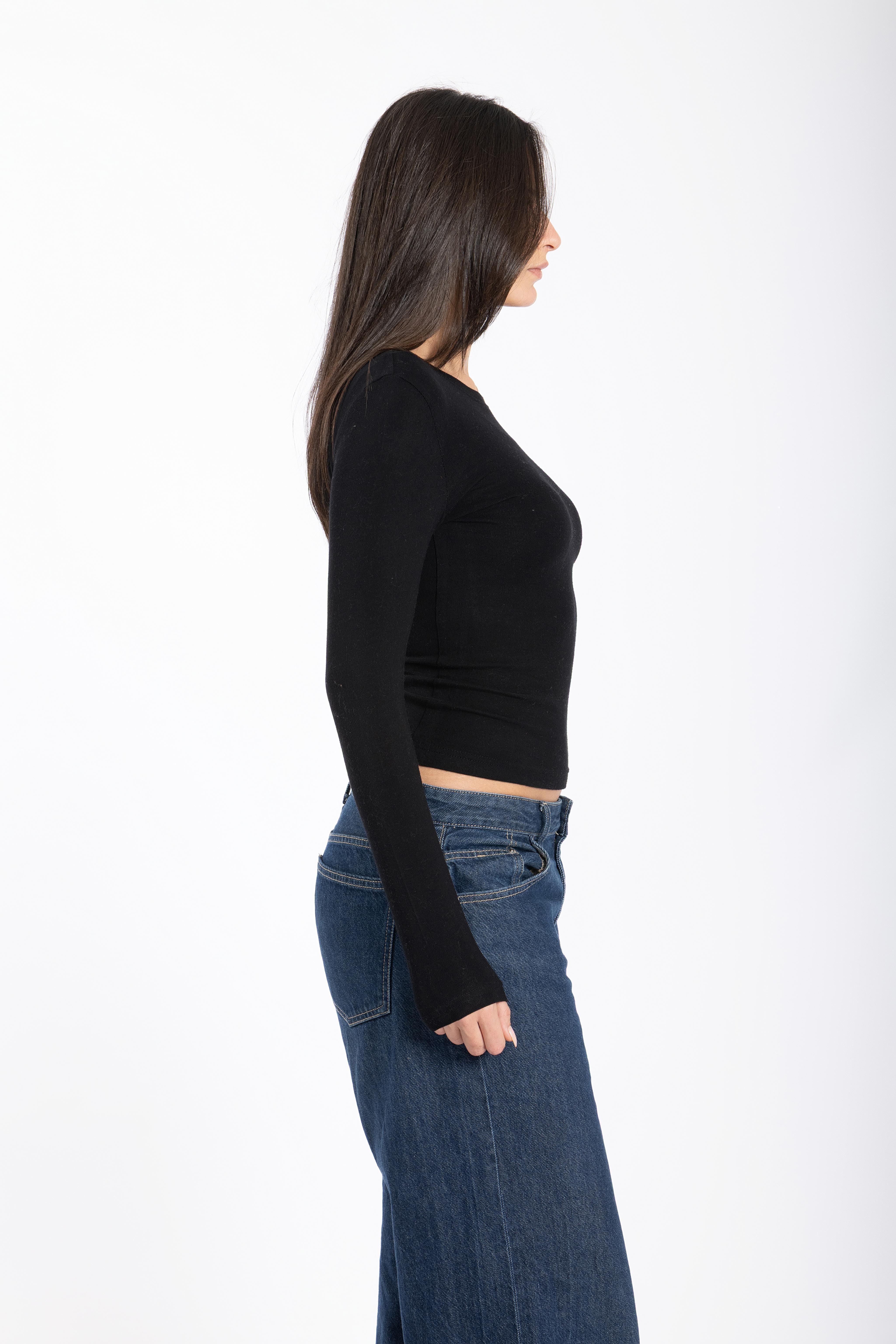 Black long sleeve top