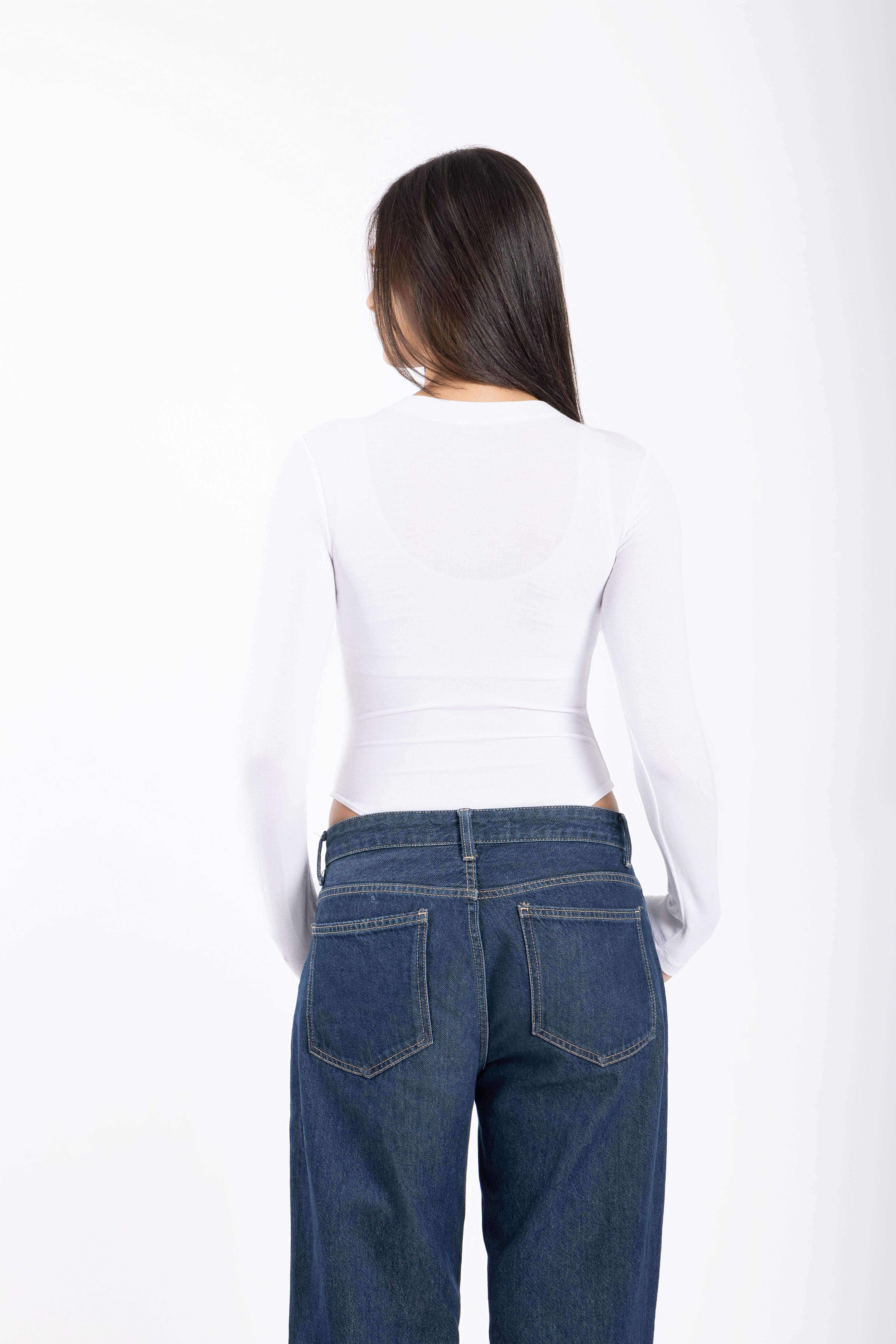 White long sleeve bodysuit