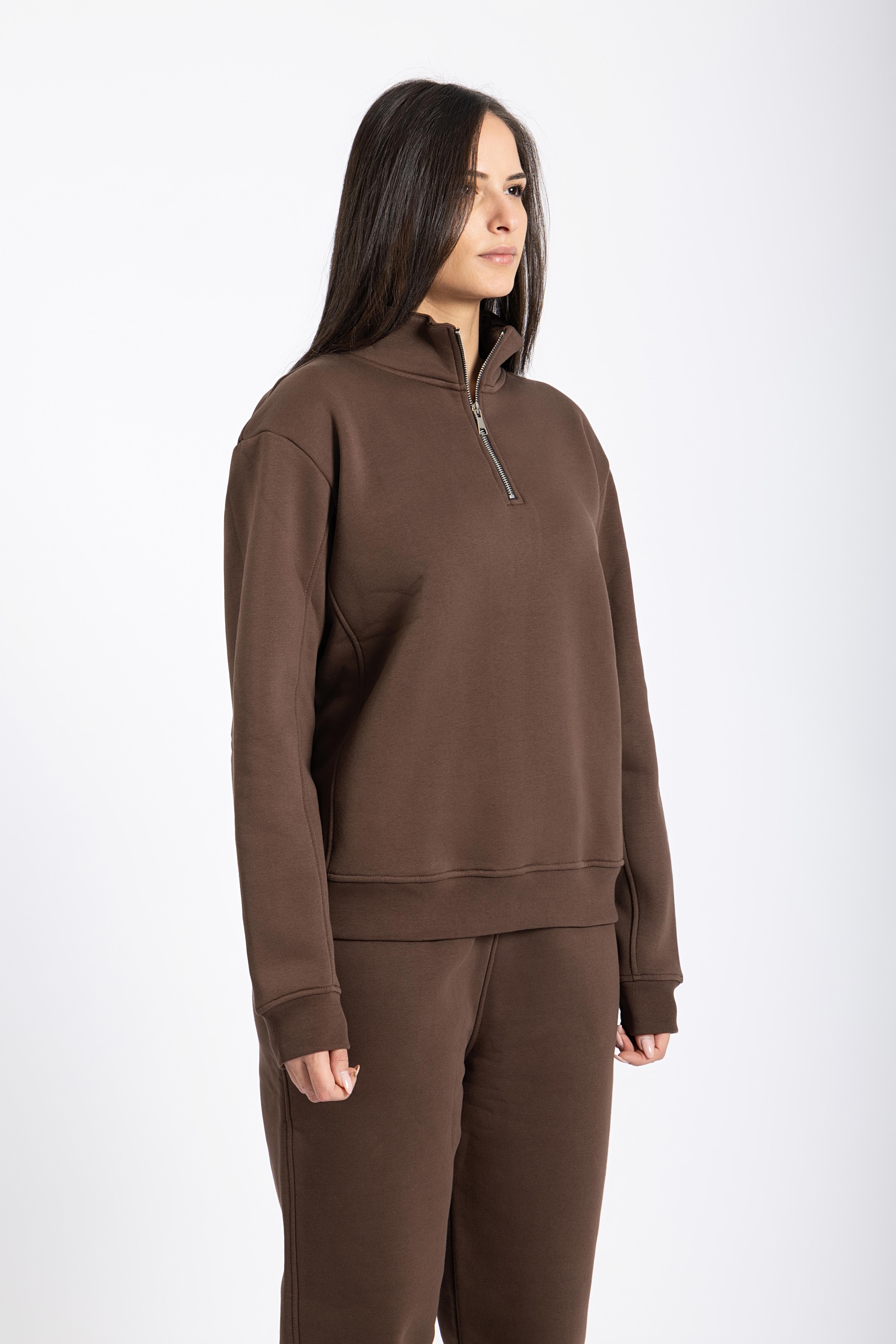 Brown Quarter-zip