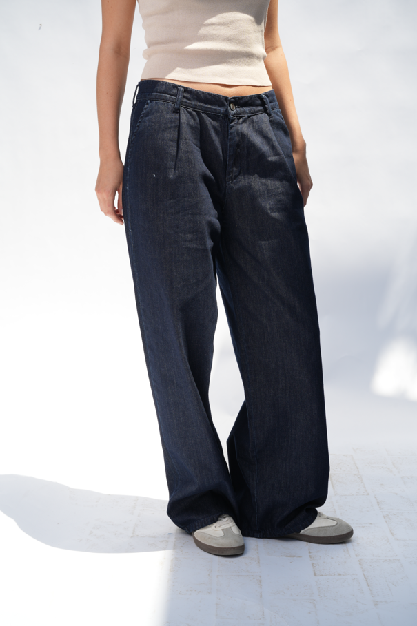 WIDE-LEG DENIM TROUSERS