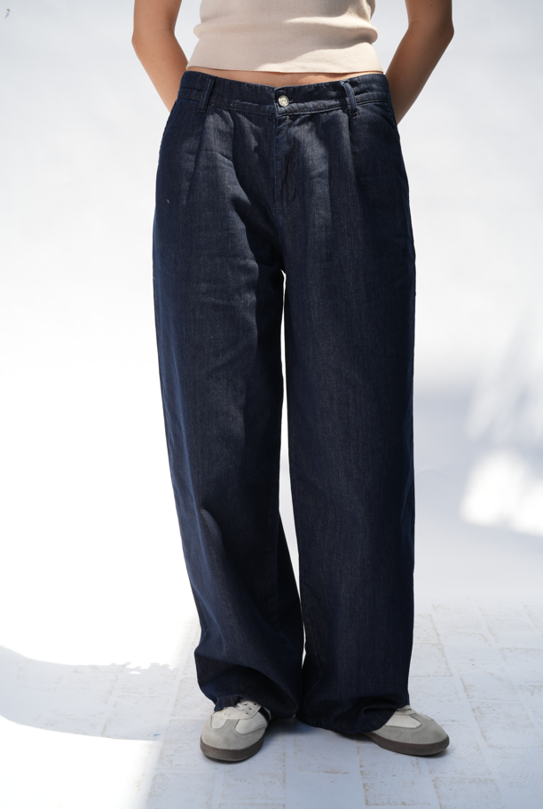 WIDE-LEG DENIM TROUSERS