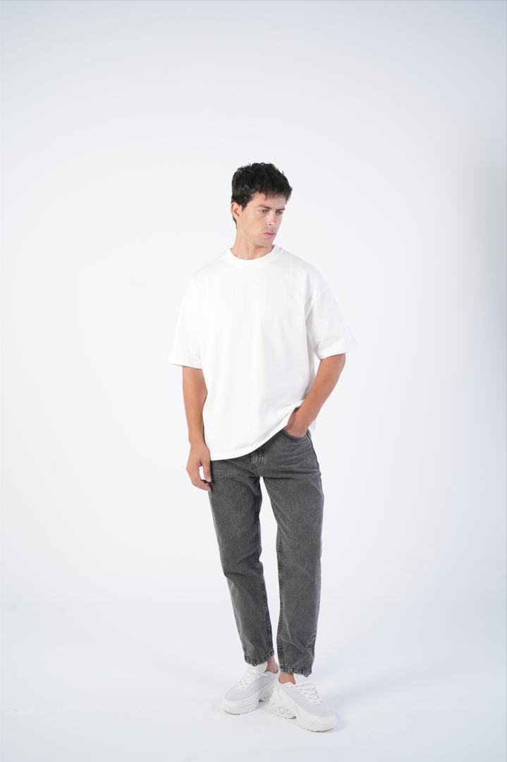 Cropped Fit Jeans Gray